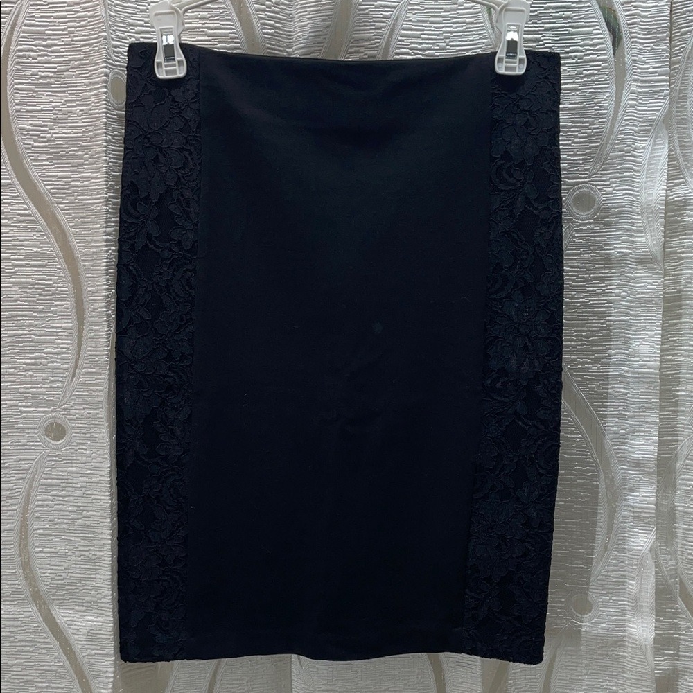Trendsetter Black Lace‎ Panel Pencil Skirt Size 4